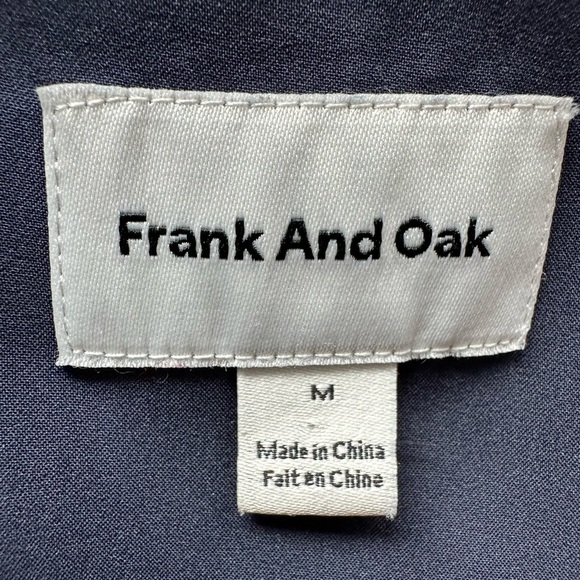 Frank and Oak Navy Blue Button Down Ruffle Sun Dress Sleeveless Size Medium - Picture 14 of 15